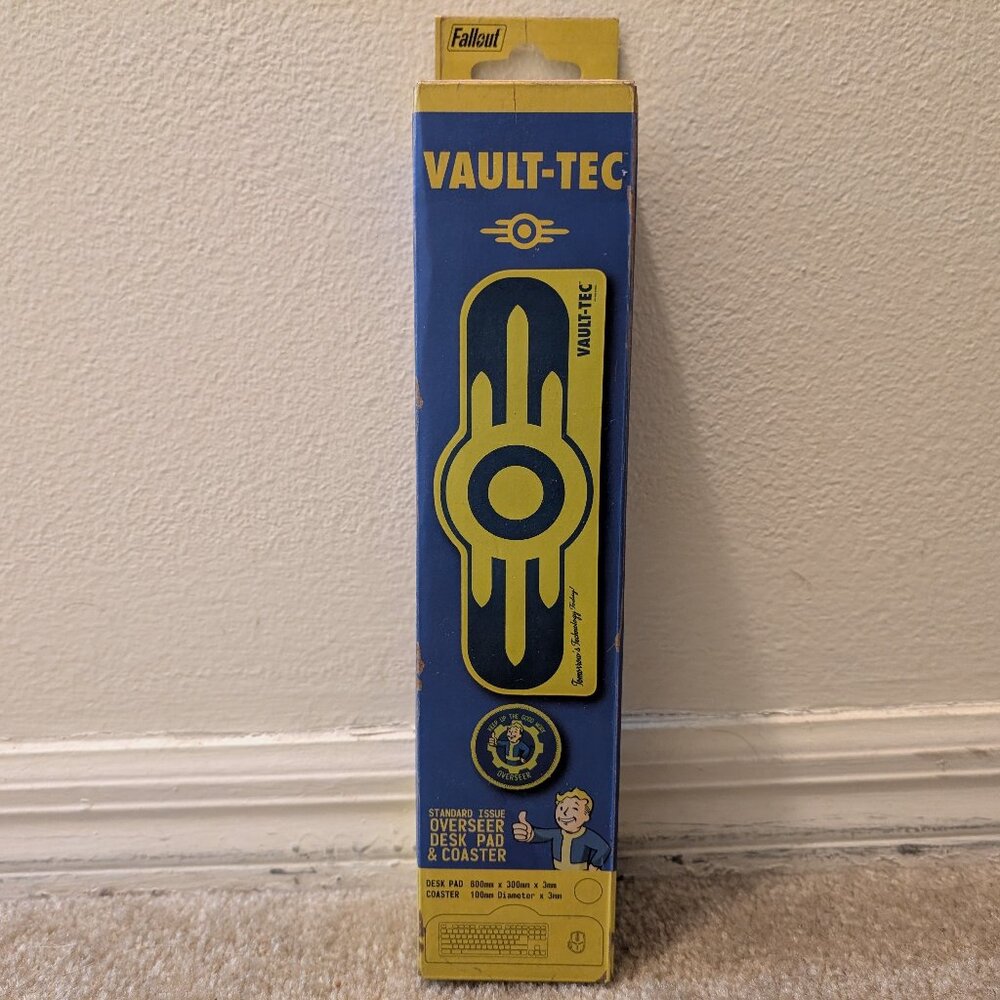 Fallout Vault Tec Standard Issue Overseer XL Desk Pad and Coaster Set